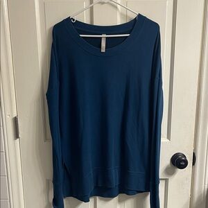 Athleta Coaster Luxe Women's Teal Long Sleeve Sweatshirt